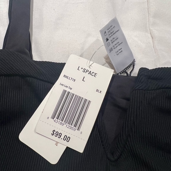 NWT! L*Space Lee Lee Black Bikini Top - Picture 3 of 8